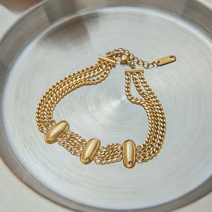 [GALE]Kathleen Layered Chain Gold Bracelet
