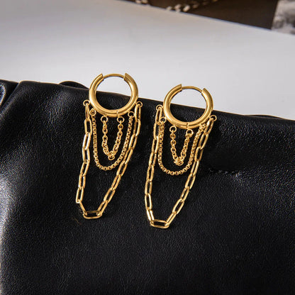[GALE]Alaina Link Chain Hoops