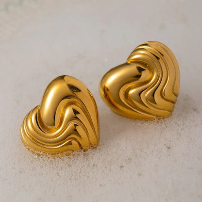 [GALE]Milena Heart Gold Earrings