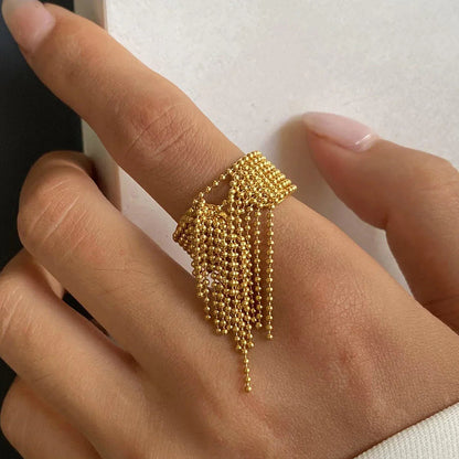 [GALE]Krystelle Gold Tassel Ring