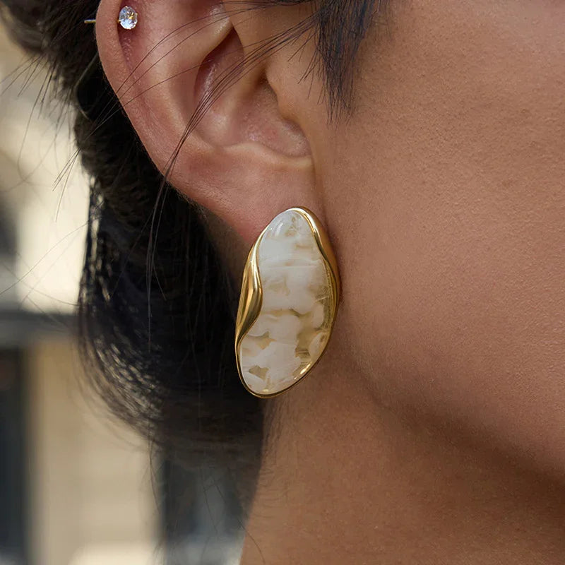 [GALE]Amelise Polished Gemstone Earrings