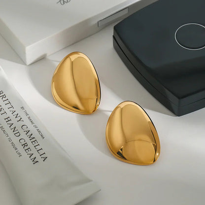 [GALE]Carrie Chunky Bean Gold Earrings
