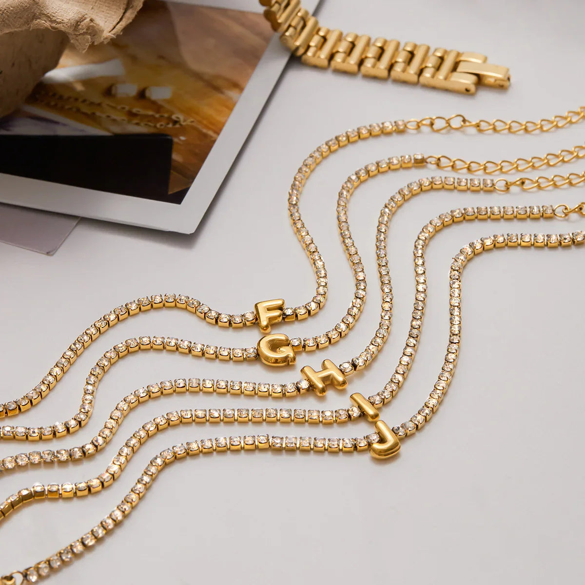 [GALE]Avaria Bubble Letter Tennis Bracelet