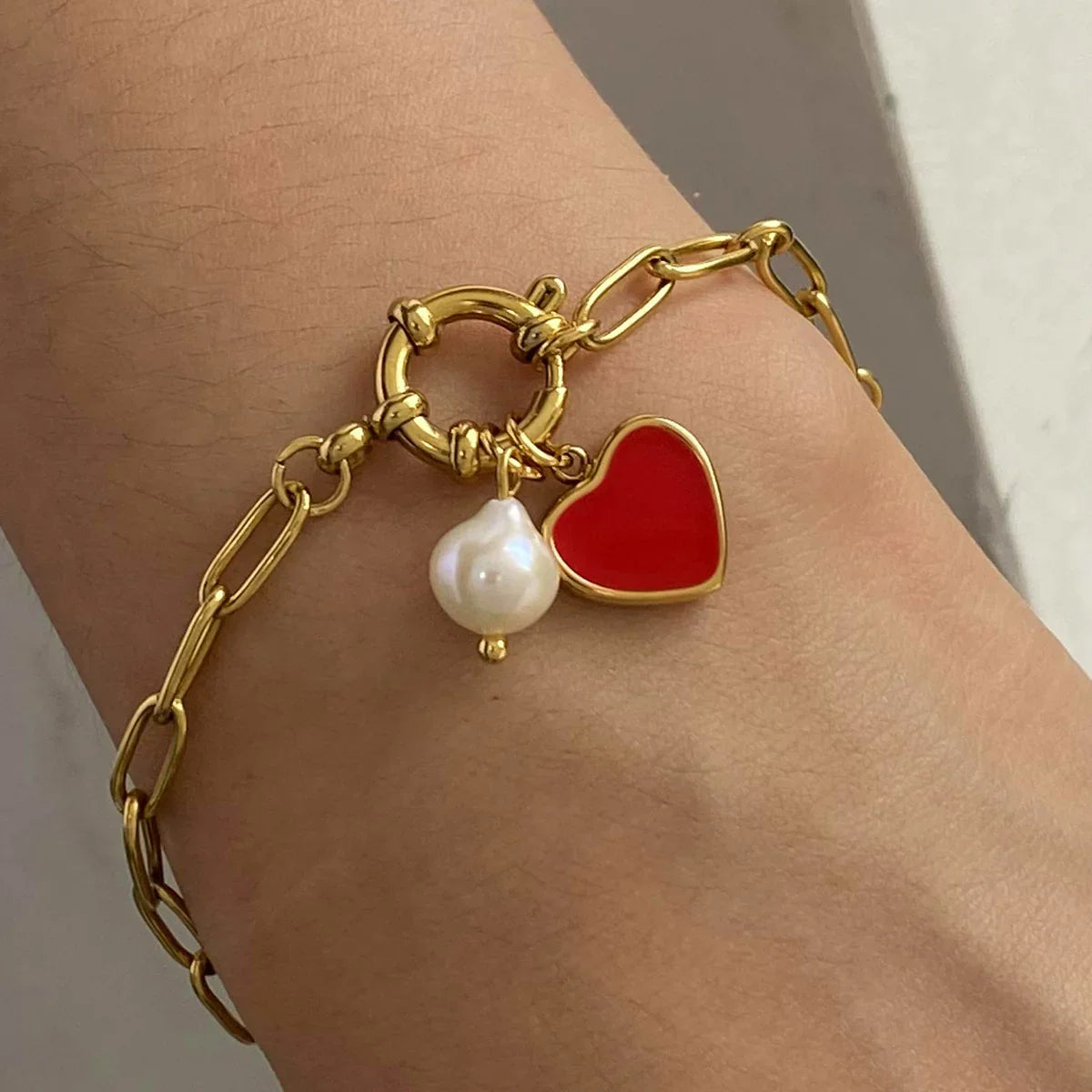 [GALE]Tanya Heart Pearl Bracelet