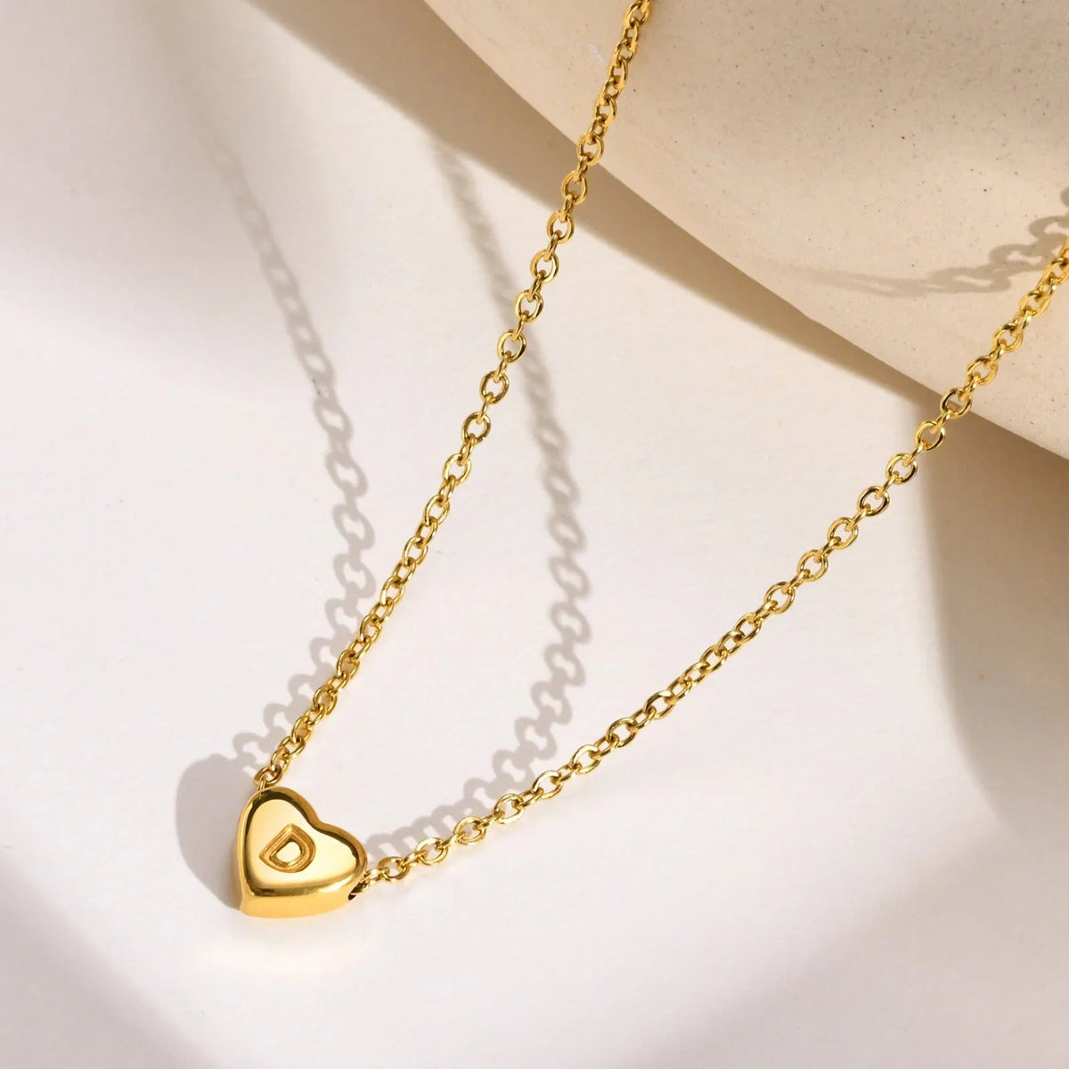 [GALE]Heart Initial Gold Necklace