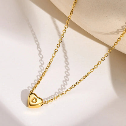 [GALE]Heart Initial Gold Necklace