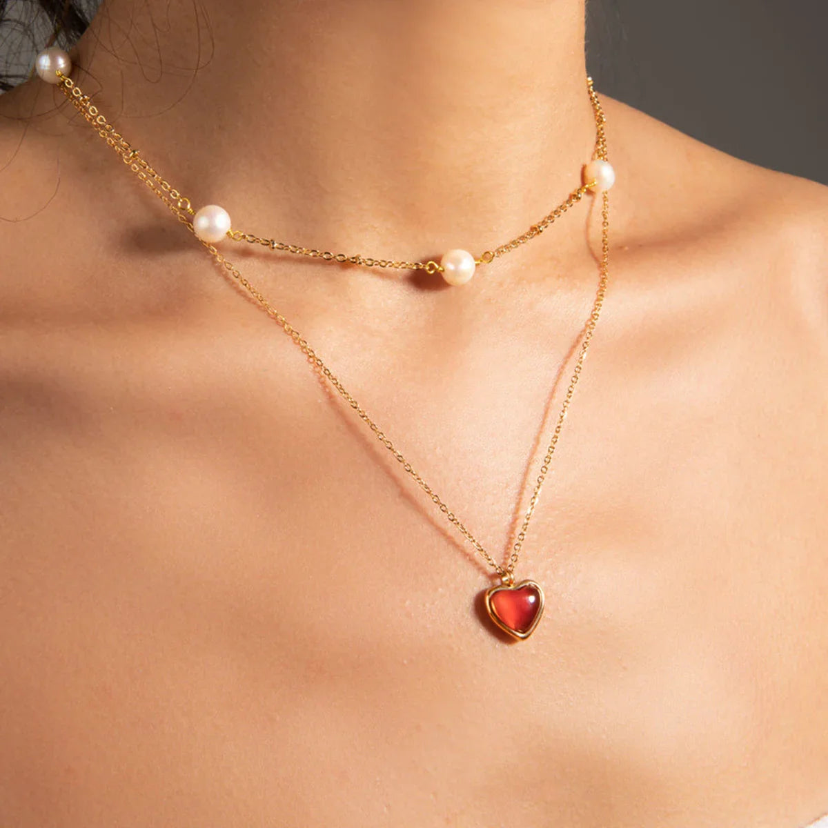[GALE]Cecily Gold Heart Necklace