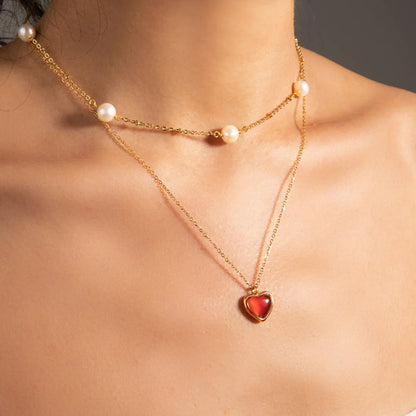 [GALE]Cecily Gold Heart Necklace