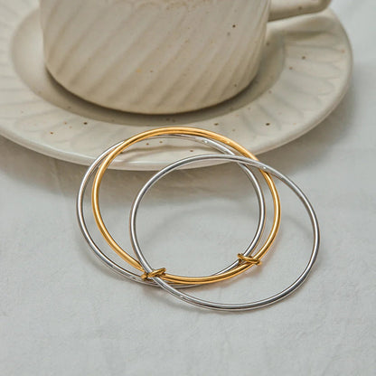 [GALE]Romina Two Tone Stacked Bracelet