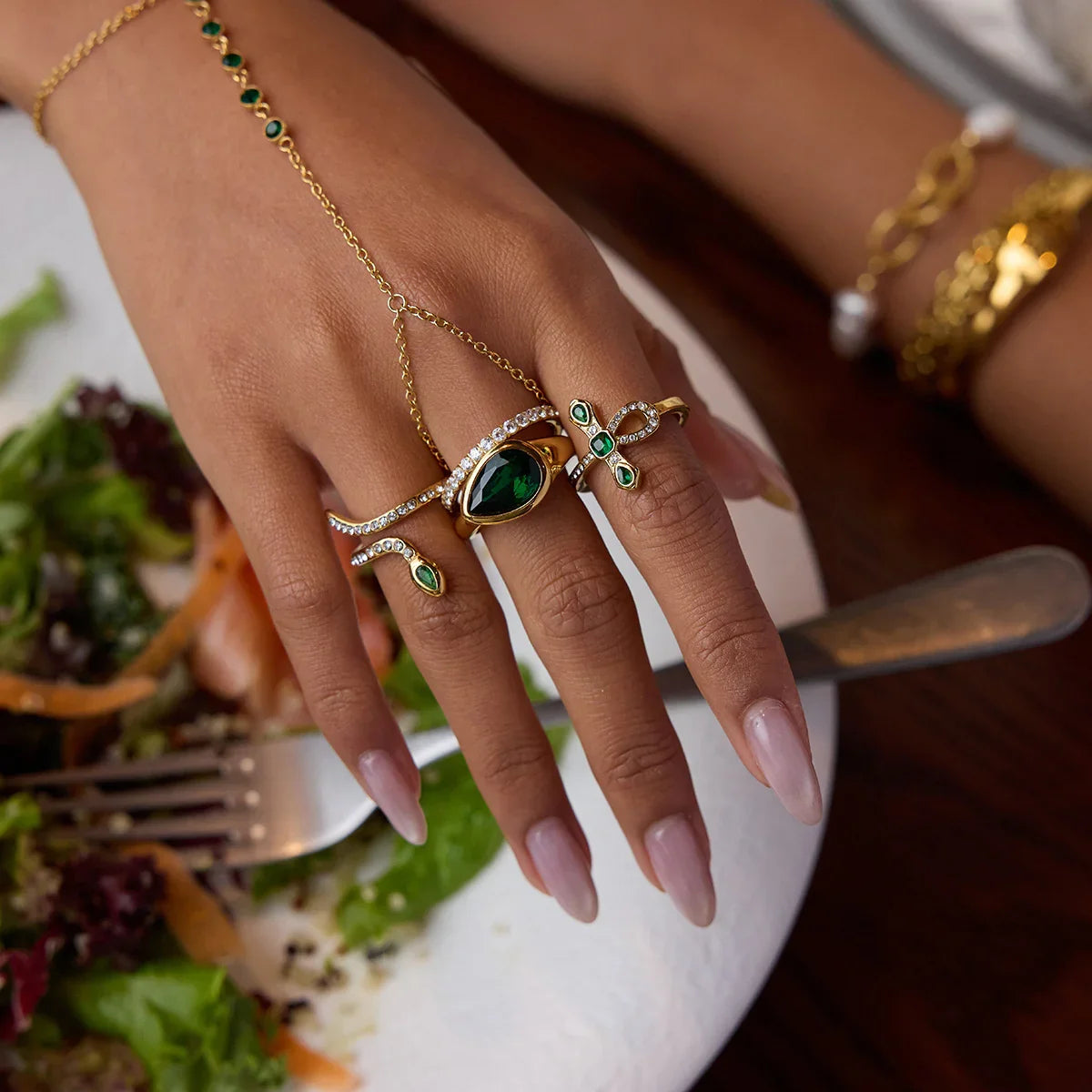 [GALE]Joy Diamond Knot Gold Ring