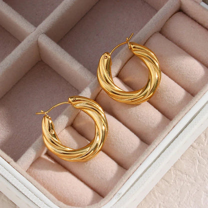 [GALE]Denisse Twisted Hoop Earrings