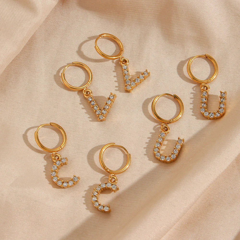 [GALE]Wilhemina Initial Letter Earrings