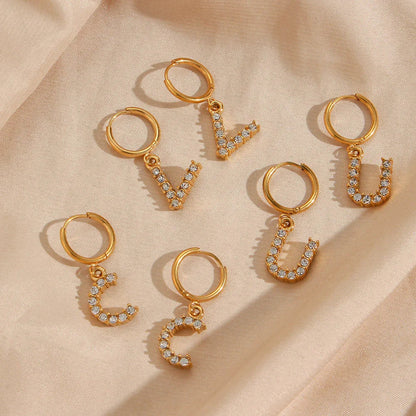 [GALE]Wilhemina Initial Letter Earrings