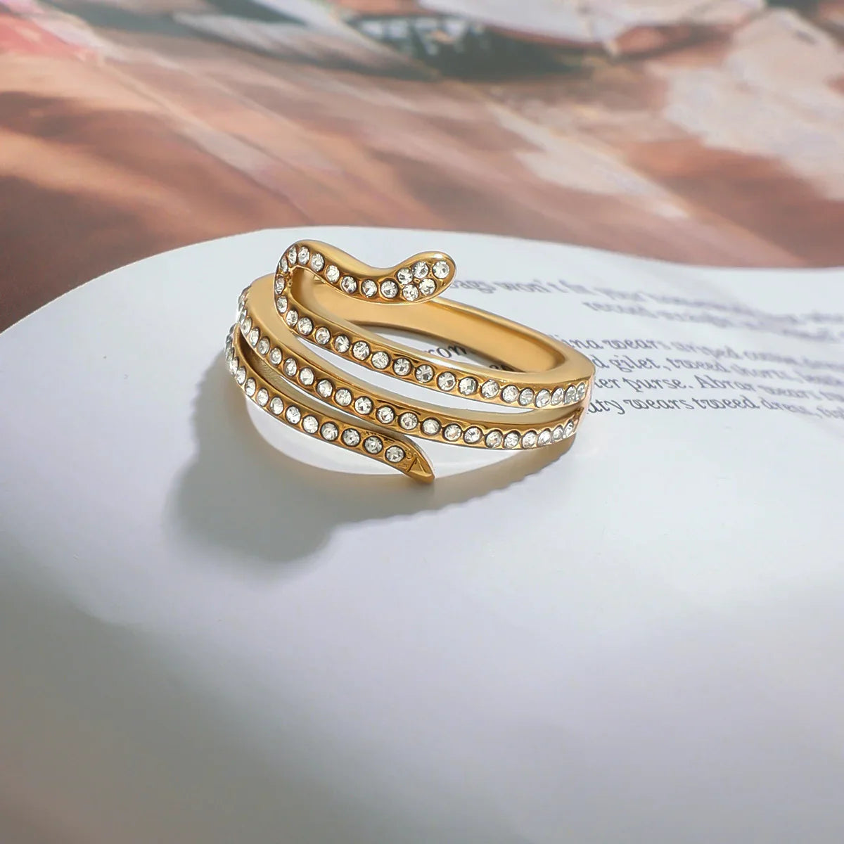 [GALE]Serpentina Layered Diamond Ring