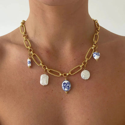 [GALE]Cerulean Freshwater Pearl Necklace