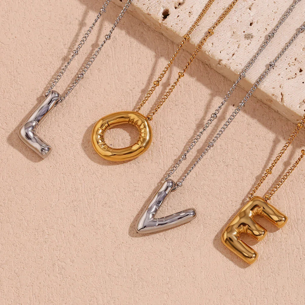[GALE]Balloon Gold Initial Necklace
