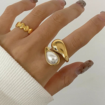 [GALE]Mara Amber Pearl Ring