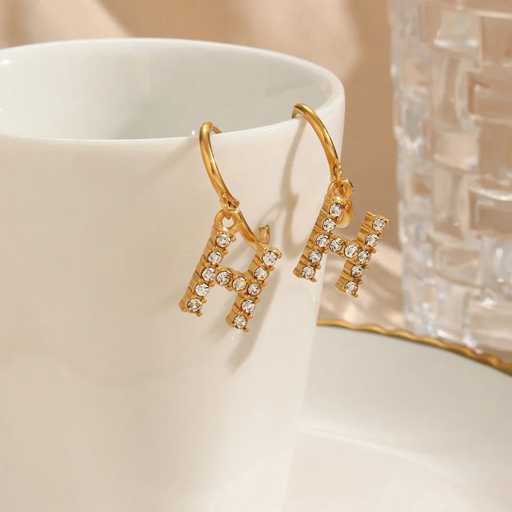 [GALE]Wilhemina Initial Letter Earrings