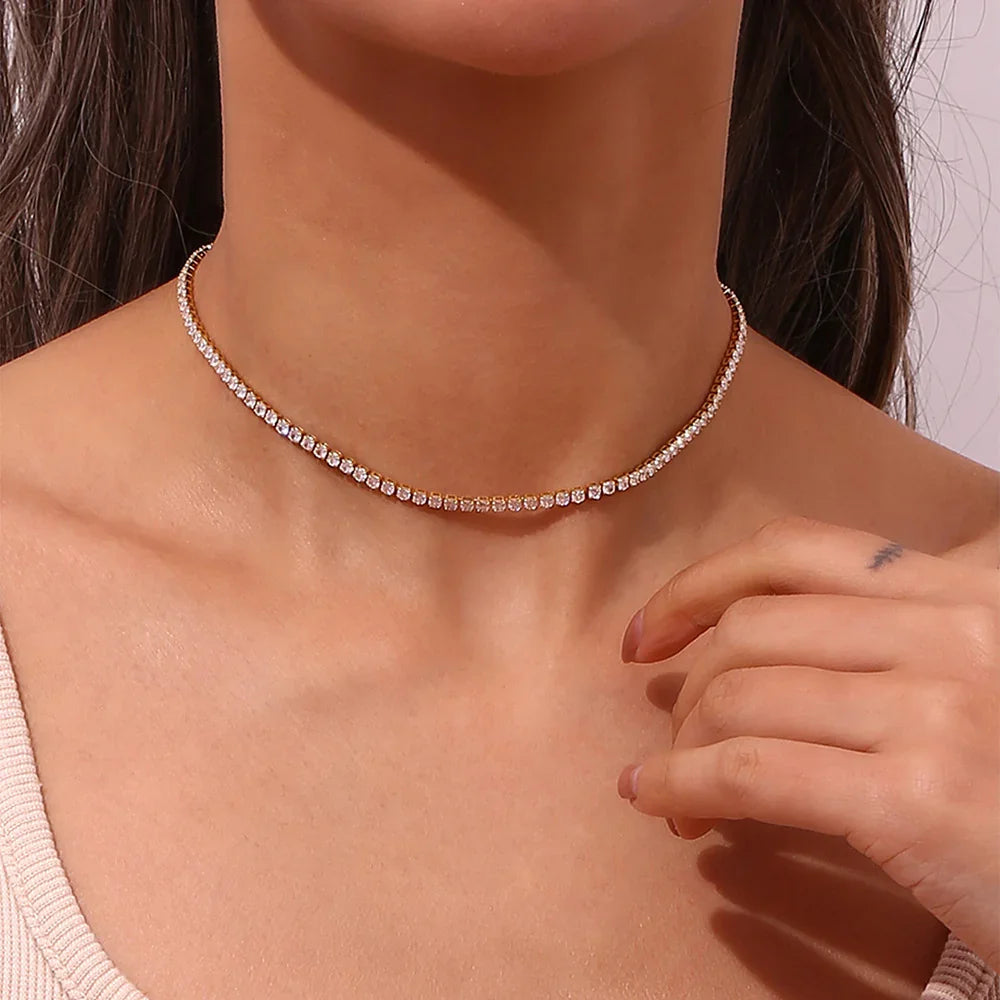 [GALE]Isolde Diamond Tennis Necklace