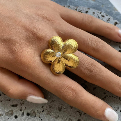 [GALE]Flora Gold Petal Ring