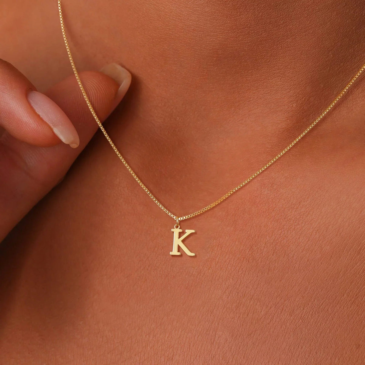 [GALE]Therese Letter Initial Gold Necklace
