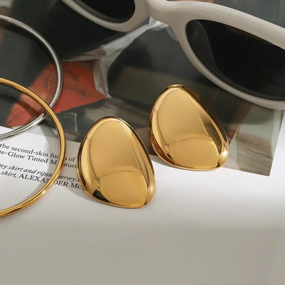 [GALE]Carrie Chunky Bean Gold Earrings
