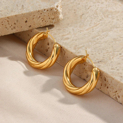 [GALE]Denisse Twisted Hoop Earrings