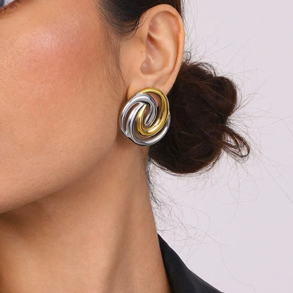 [GALE]Janice Triple Spiral Gold Earrings