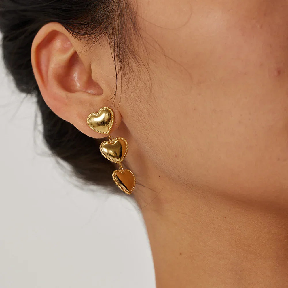 [GALE]Aimee Gold Heart Earrings