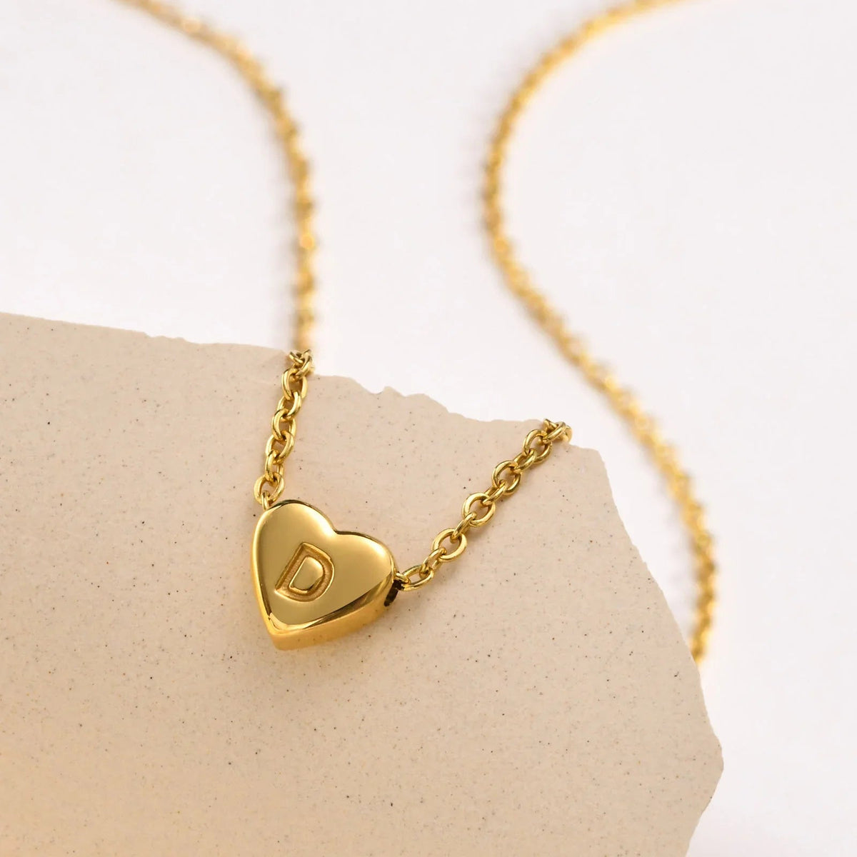 [GALE]Heart Initial Gold Necklace