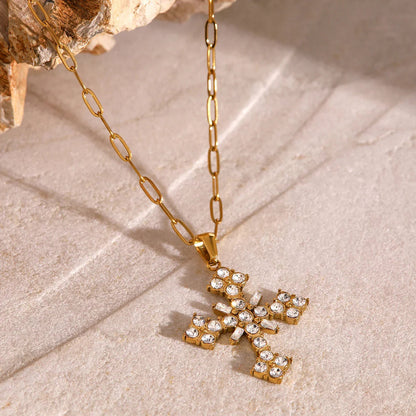 [GALE]Divina Crystal Cross Necklace