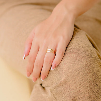 [GALE]Olivia Layered Gold Ring