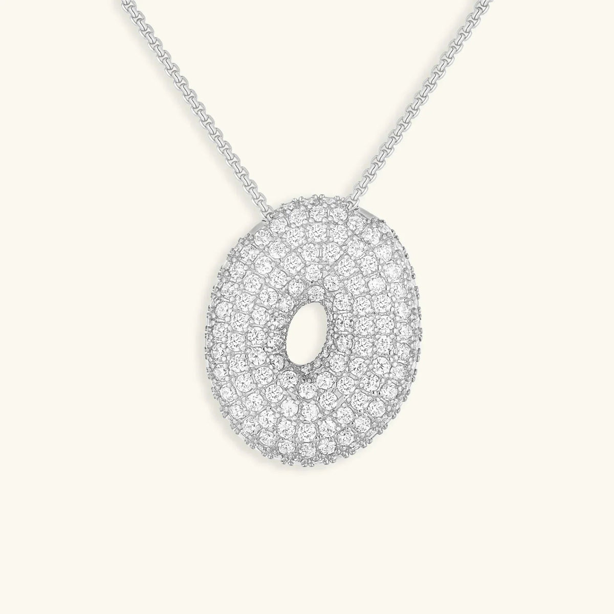 [GALE]Bubble Initial Diamond Necklace