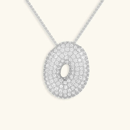 [GALE]Bubble Initial Diamond Necklace