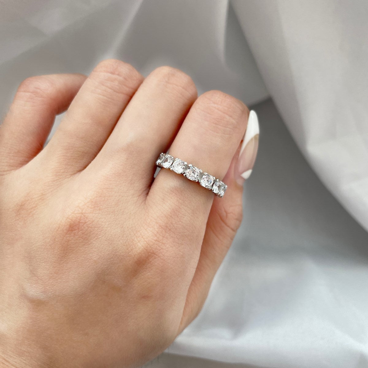 [GALE]Eternity Round Cut Tennis Ring