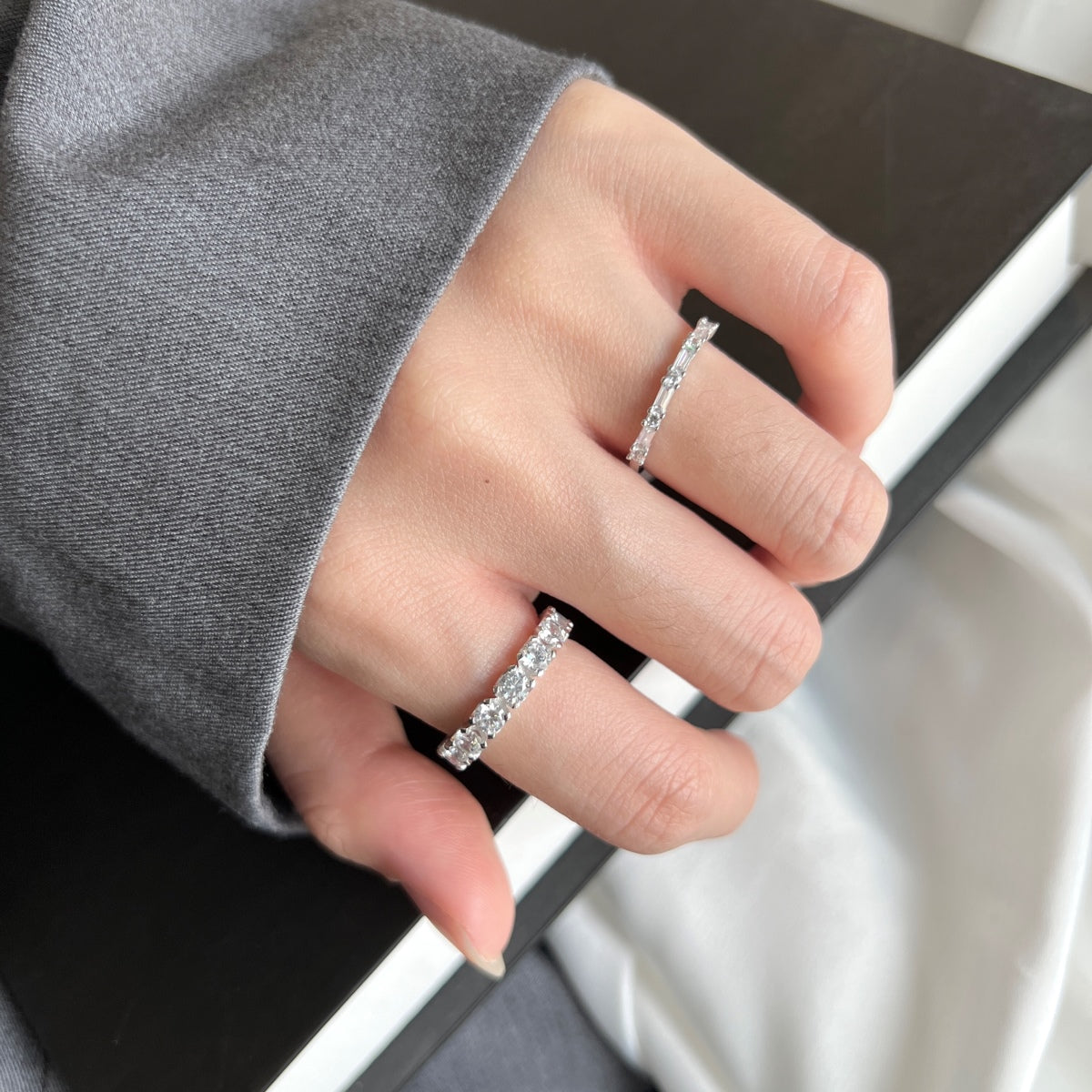 [GALE]Eternity Round Cut Tennis Ring