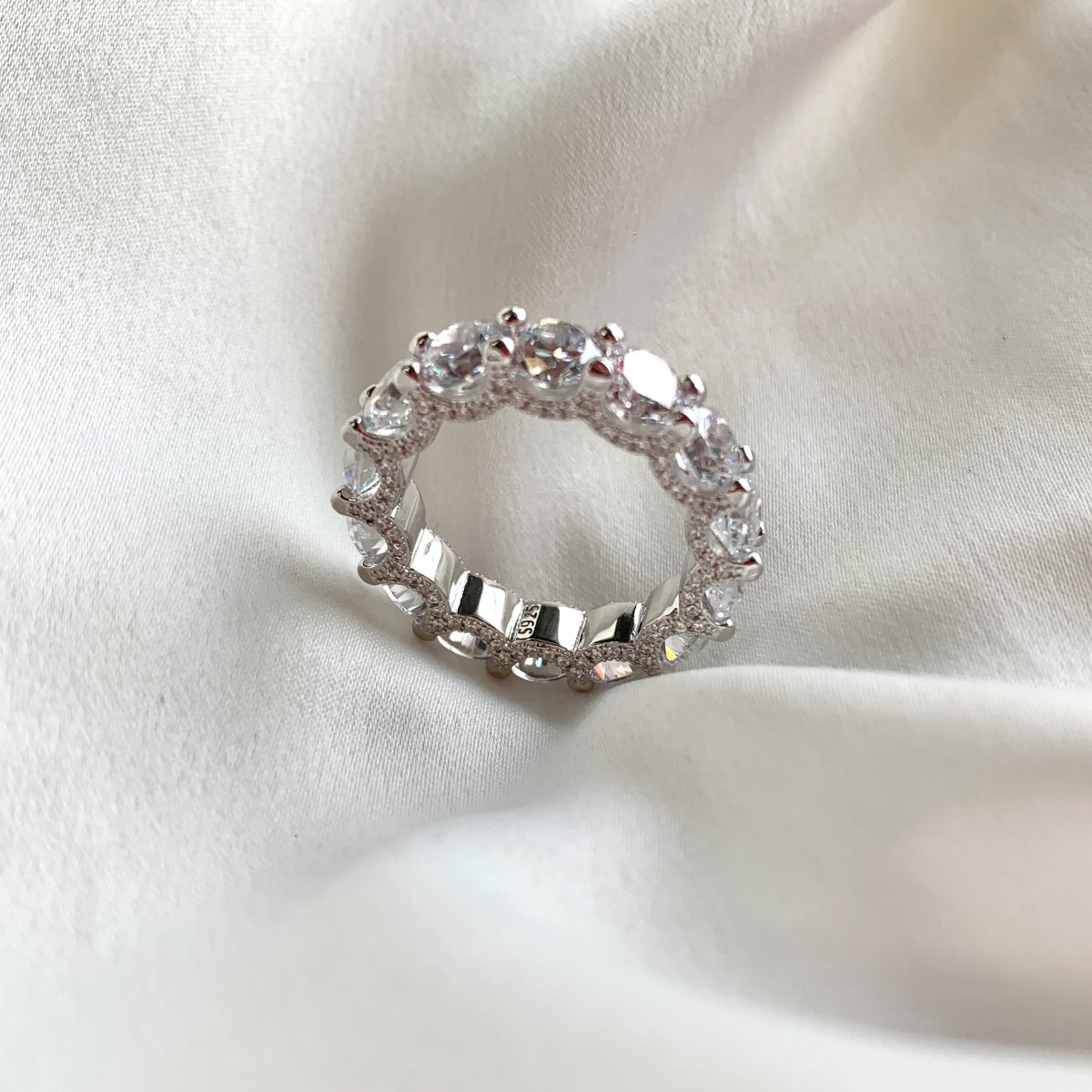 [GALE]Gorgeous Round Cut Tennis Ring