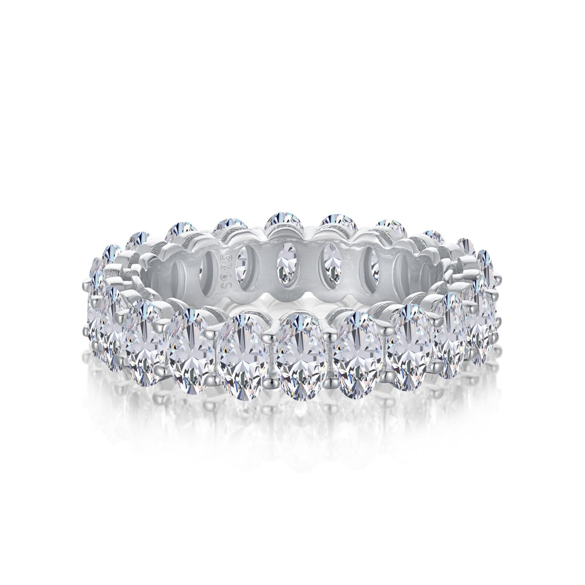 [GALE]Ornate Oval Cut Tennis Ring