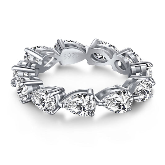 [GALE]Exquisite Pear Cut Tennis Ring