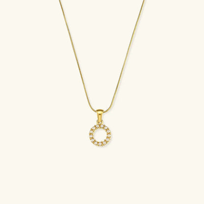 [GALE]Augustine Initial Letter Pearl Necklace
