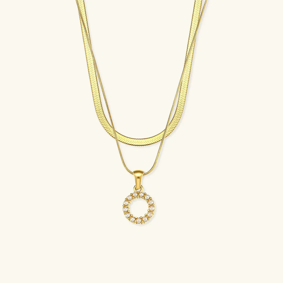 [GALE]Fiona Layered Gold Initial Letter Necklace