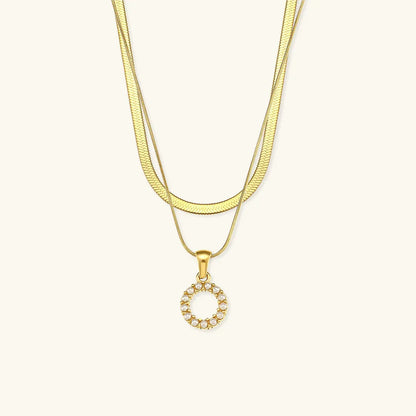 [GALE]Fiona Layered Gold Initial Letter Necklace