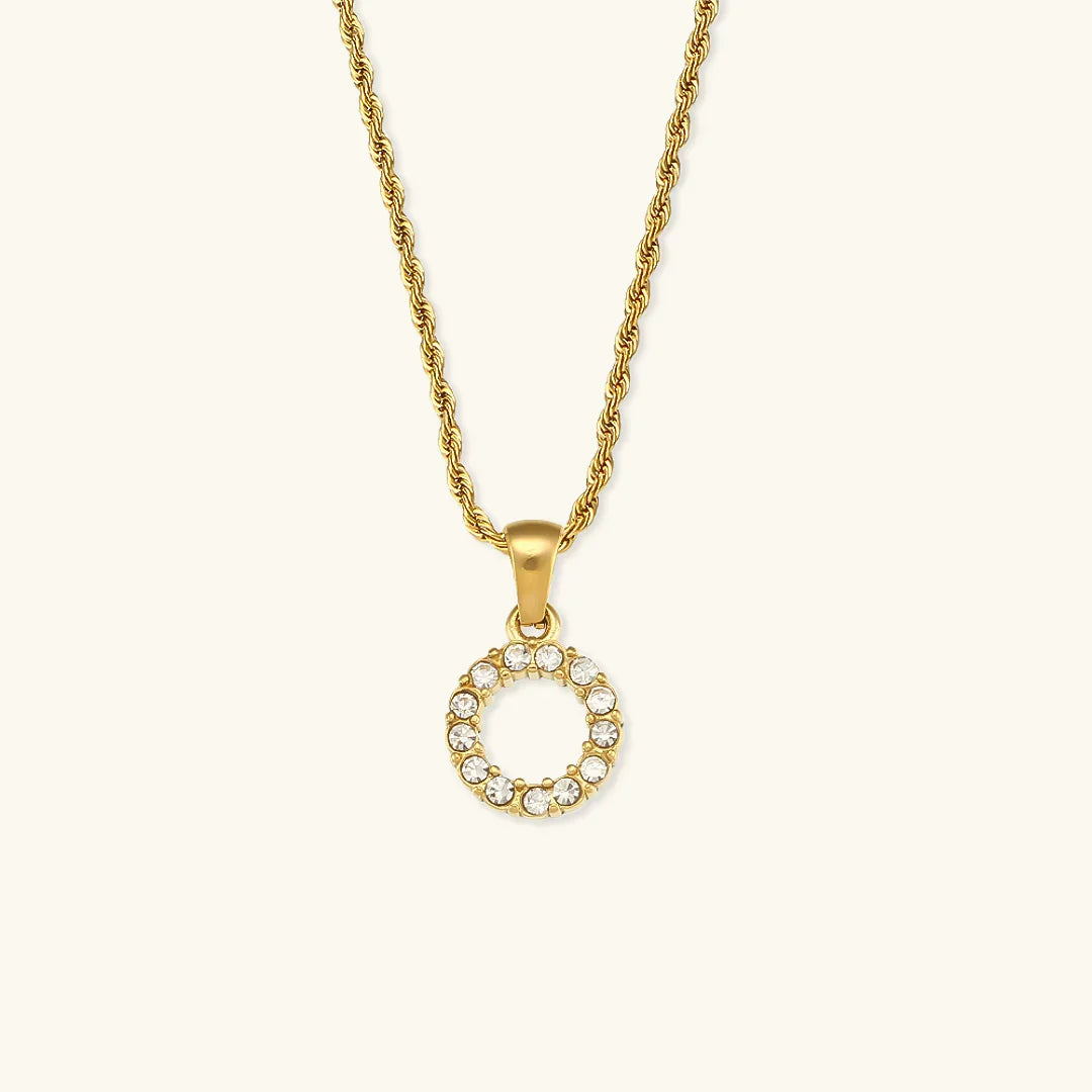 [GALE]Maeve Letter Initial Diamond Necklace