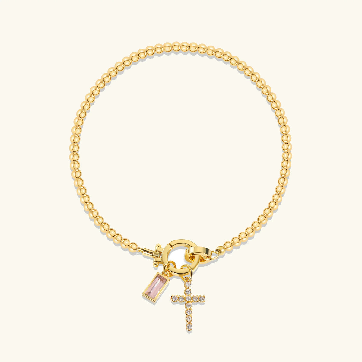 [GALE]Amalia Birthstone Cross Bracelet
