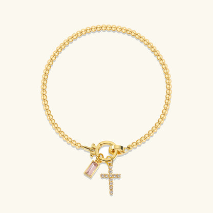 [GALE]Amalia Birthstone Cross Bracelet