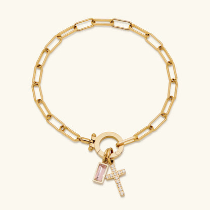 [GALE]Annabella Birthstone Cross Bracelet
