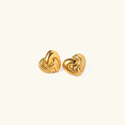 [GALE]Milena Heart Gold Earrings