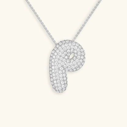 [GALE]Bubble Initial Diamond Necklace