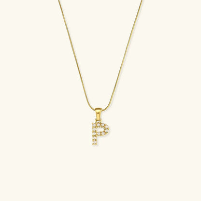 [GALE]Augustine Initial Letter Pearl Necklace