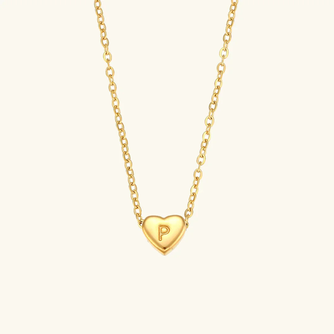 [GALE]Heart Initial Gold Necklace